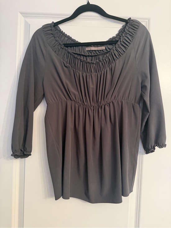 Zara Tops - Zara Women's Smocked-Neck Blouse - Gray Size Medium